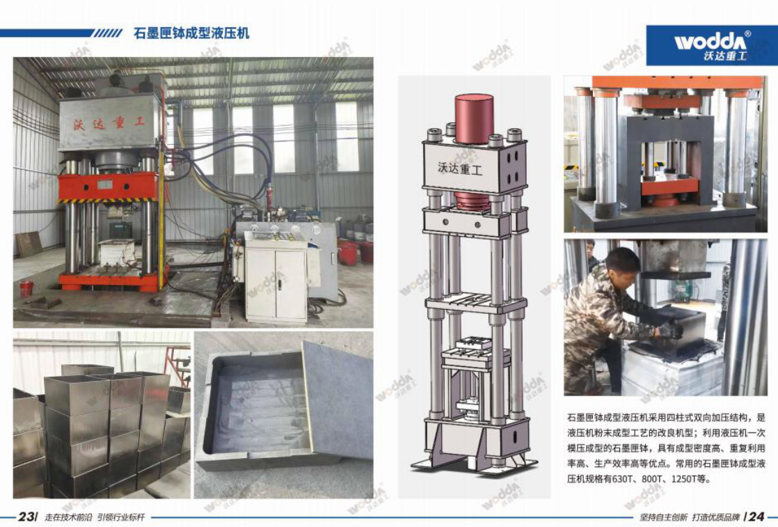 Woda Graphite Crucible Forming Hydraulic Press shown in the manufacturer product brochure